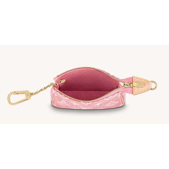 Louis Vuitton Micro Pochette Accessoires Denim Rose Pink Monogram Key Coin Purse - Picture 8 of 11